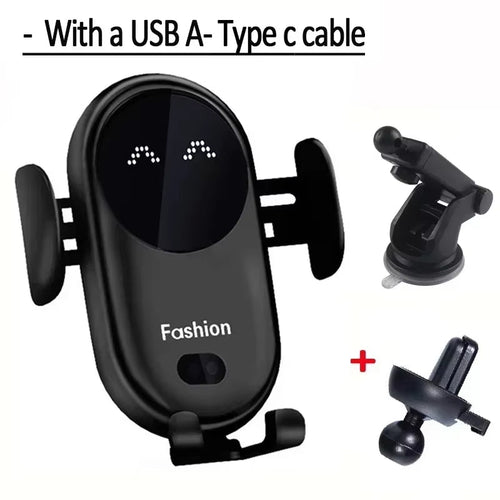 Automatic Clamping Infrared Induction Car Wireless Charger Stand for Iphone 11 12 13 14 15 Pro Max Samsung Galaxy S20 21 Plus