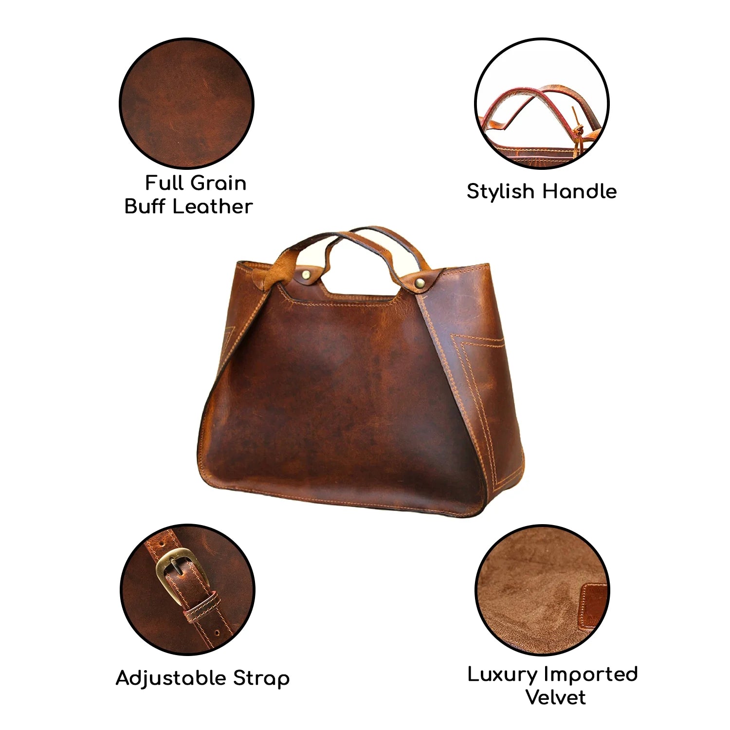 Genuine Leather Purse Travel Handbag Designer Shoulder Tote Bag for Women