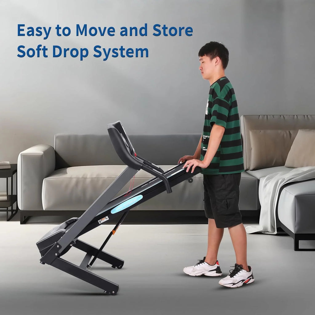 12Level Treadmill Auto Incline 2.5HP Folding Treadmill for Home with LCD Monitor 220Lbs 8.5 Mph Speed Range